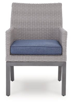 Half Moon Beach Outdoor Arm Chair with Cushion (Set of 2) - Blue Chair Set modern furniture Contempo Furniture