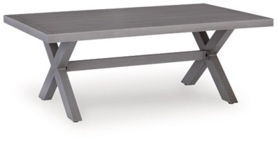 Half Moon Beach Outdoor Coffee Table - Gray | Ashley Furniture
