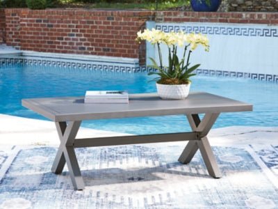 Half Moon Beach Outdoor Coffee Table - Gray Coffee Table modern furniture Contempo Furniture