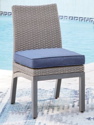 Half Moon Beach Outdoor Side Chair with Cushion (Set of 2) - Blue Chair Set modern furniture Contempo Furniture