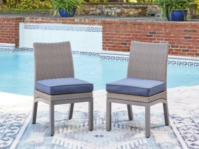 Half Moon Beach Outdoor Side Chair with Cushion (Set of 2) - Blue Chair Set modern furniture Contempo Furniture