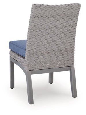 Half Moon Beach Outdoor Side Chair with Cushion (Set of 2) - Blue Chair Set modern furniture Contempo Furniture
