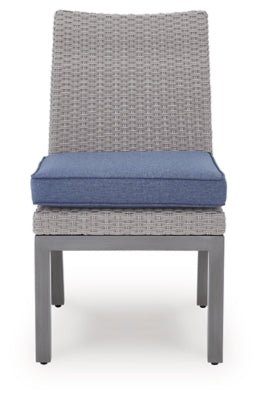 Half Moon Beach Outdoor Side Chair with Cushion (Set of 2) - Blue Chair Set modern furniture Contempo Furniture