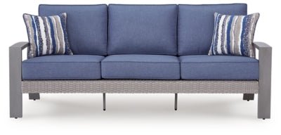 Half Moon Beach Outdoor Sofa with Cushion - Blue Outdoor Seating modern furniture Contempo Furniture