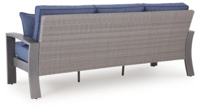 Half Moon Beach Outdoor Sofa with Cushion - Blue Outdoor Seating modern furniture Contempo Furniture