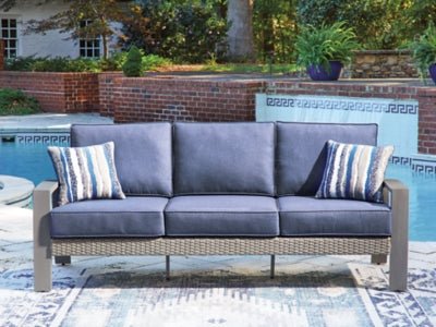 Half Moon Beach Outdoor Sofa with Cushion - Blue Outdoor Seating modern furniture Contempo Furniture
