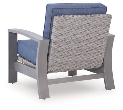 Half Moon Beach Outdoor Spring Lounge Chair - Blue Lounge Chair modern furniture Contempo Furniture