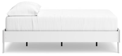Hallityn Full Platform Bed - White Platform Bed modern furniture Contempo Furniture
