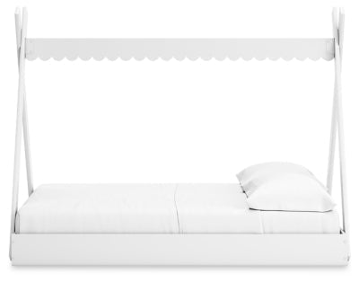 Hallityn Full Tent Bed - White Platform Bed modern furniture Contempo Furniture