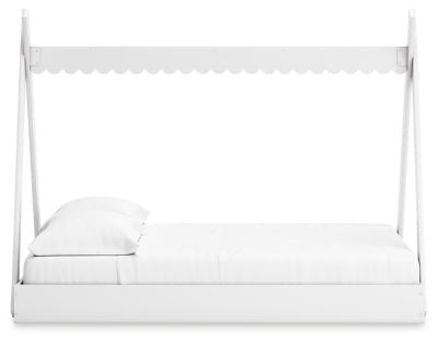 Hallityn Full Tent Bed - White Platform Bed modern furniture Contempo Furniture
