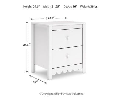 Hallityn Nightstand - White Nightstand modern furniture Contempo Furniture