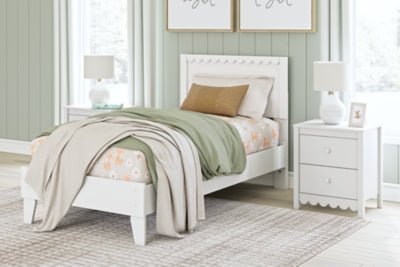 Hallityn Twin Panel Platform Bed - White Panel Bed modern furniture Contempo Furniture