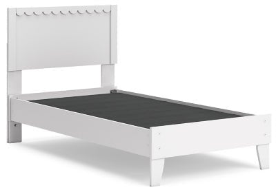 Hallityn Twin Panel Platform Bed - White Panel Bed modern furniture Contempo Furniture