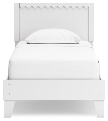Hallityn Twin Panel Platform Bed - White Panel Bed modern furniture Contempo Furniture