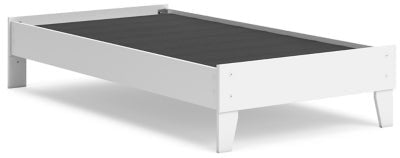 Hallityn Twin Platform Bed - White Platform Bed modern furniture Contempo Furniture
