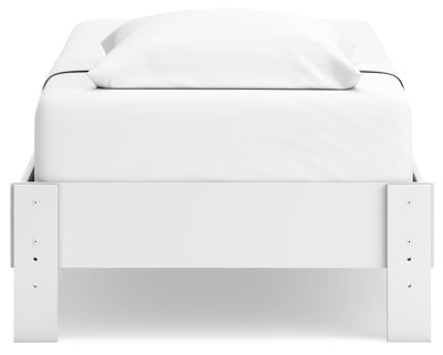 Hallityn Twin Platform Bed - White Platform Bed modern furniture Contempo Furniture