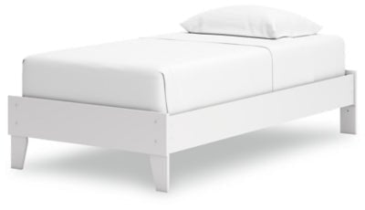 Hallityn Twin Platform Bed - White Platform Bed modern furniture Contempo Furniture