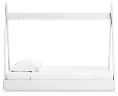 Hallityn Twin Tent Bed - White Platform Bed modern furniture Contempo Furniture
