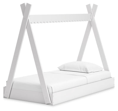 Hallityn Twin Tent Bed - White Platform Bed modern furniture Contempo Furniture