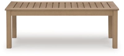 Hallow Creek Outdoor Coffee Table - Light Brown Coffee Table modern furniture Contempo Furniture