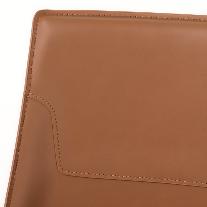 Halo - Modern Cognac Saddle Leather Dining Chair (Set of 2)
