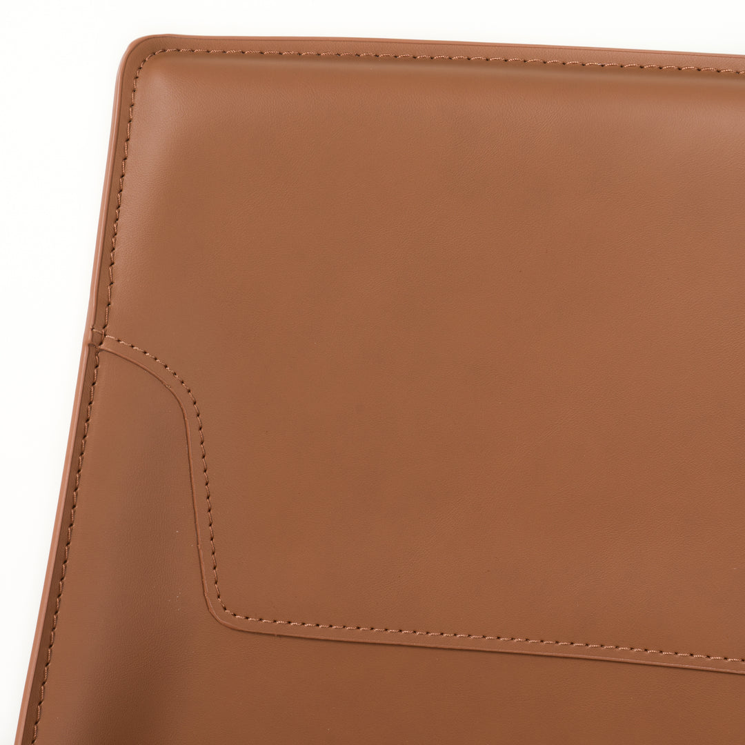Halo - Modern Cognac Saddle Leather Dining Chair (Set of 2)