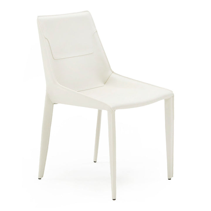 Halo - Modern Ivory Saddle Leather Dining Chair (Set of 2)