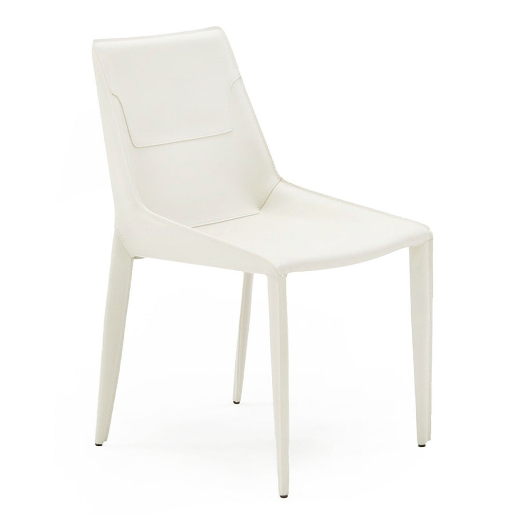 Halo - Modern Ivory Saddle Leather Dining Chair (Set of 2)