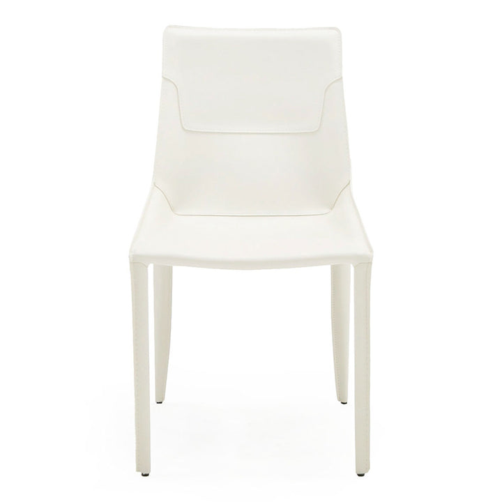 Halo - Modern Ivory Saddle Leather Dining Chair (Set of 2)
