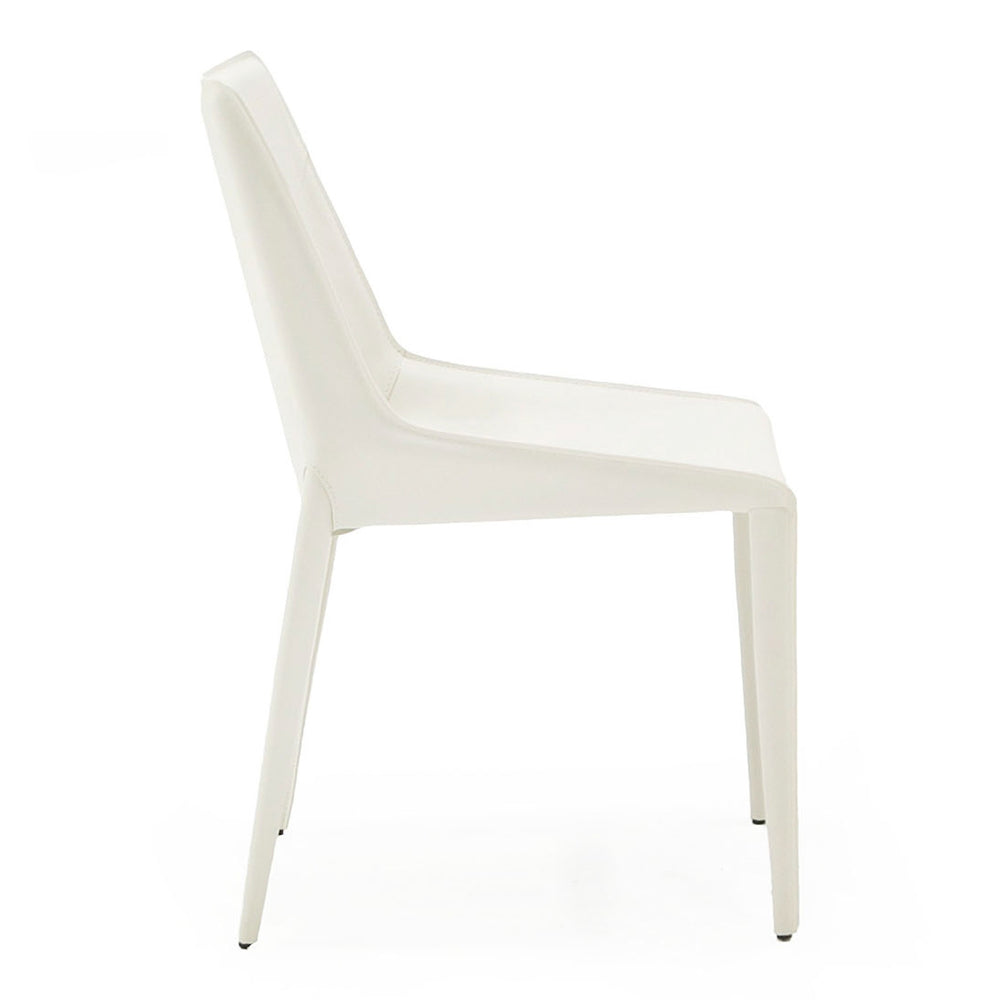 Halo - Modern Ivory Saddle Leather Dining Chair (Set of 2)