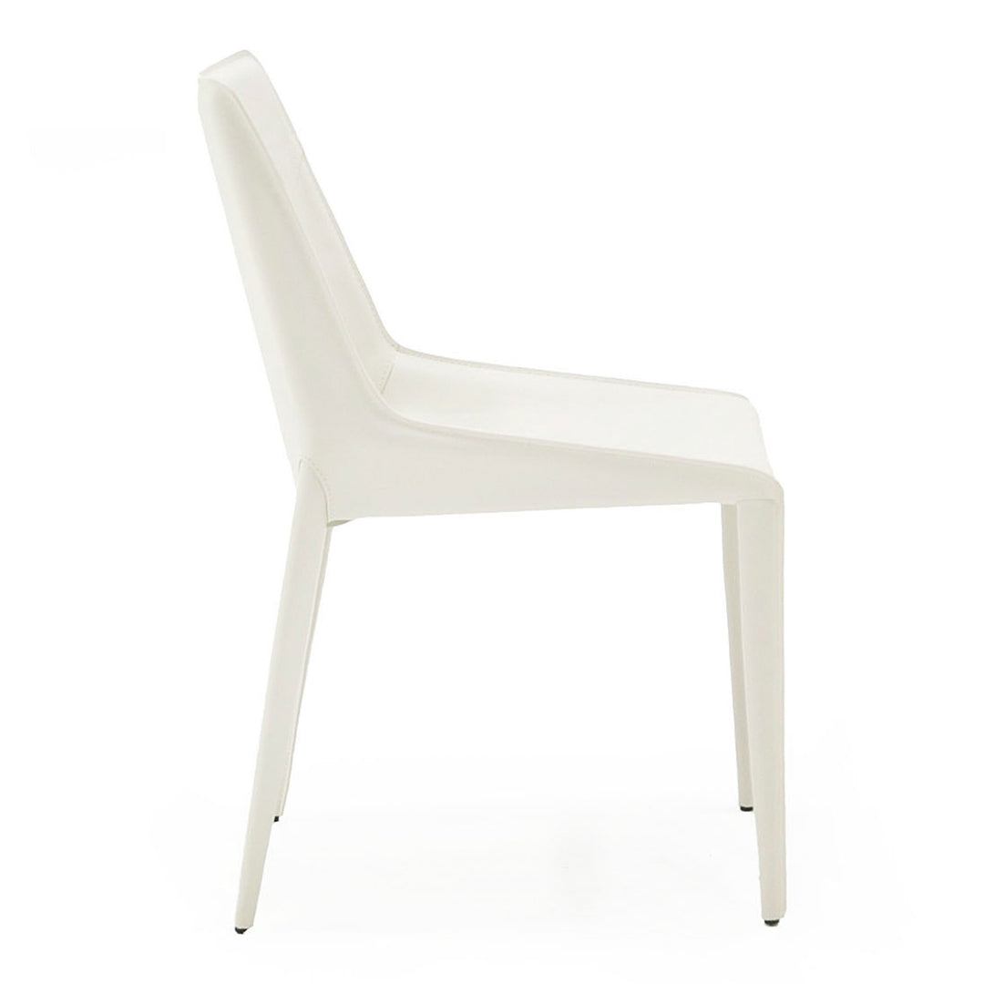 Halo - Modern Ivory Saddle Leather Dining Chair (Set of 2)