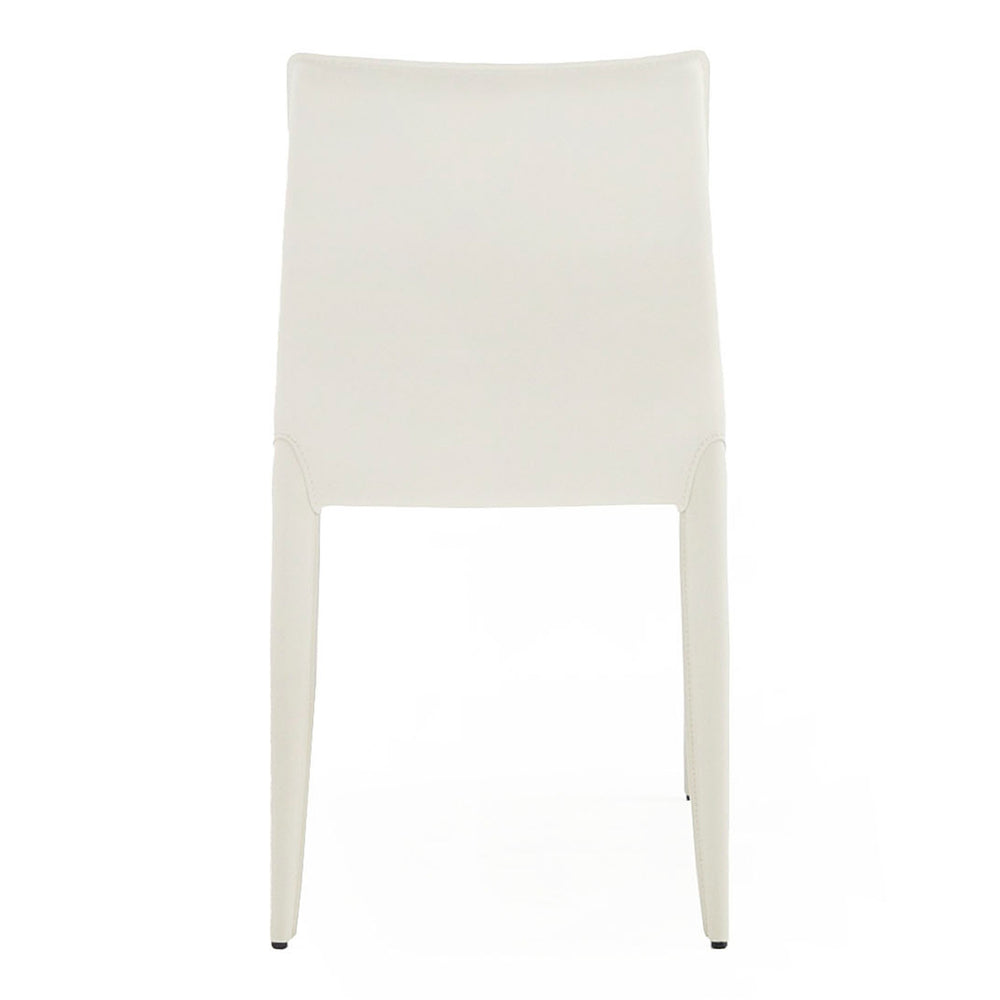 Halo - Modern Ivory Saddle Leather Dining Chair (Set of 2)