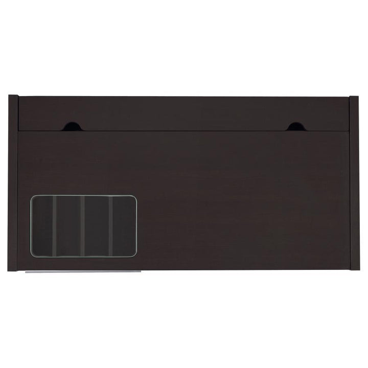 Halston - 2 - Drawer Office Desk With Cabinet - Cappuccino Computer Desk modern furniture Contempo Furniture