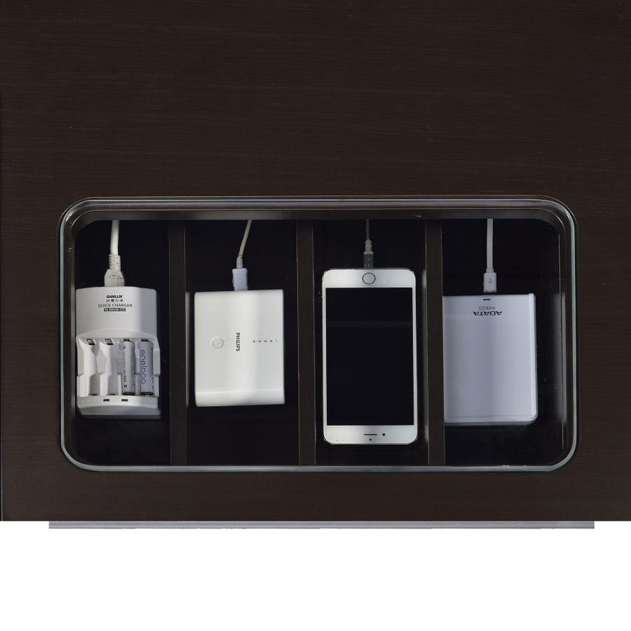 Halston - 2 - Drawer Office Desk With Cabinet - Cappuccino Computer Desk modern furniture Contempo Furniture