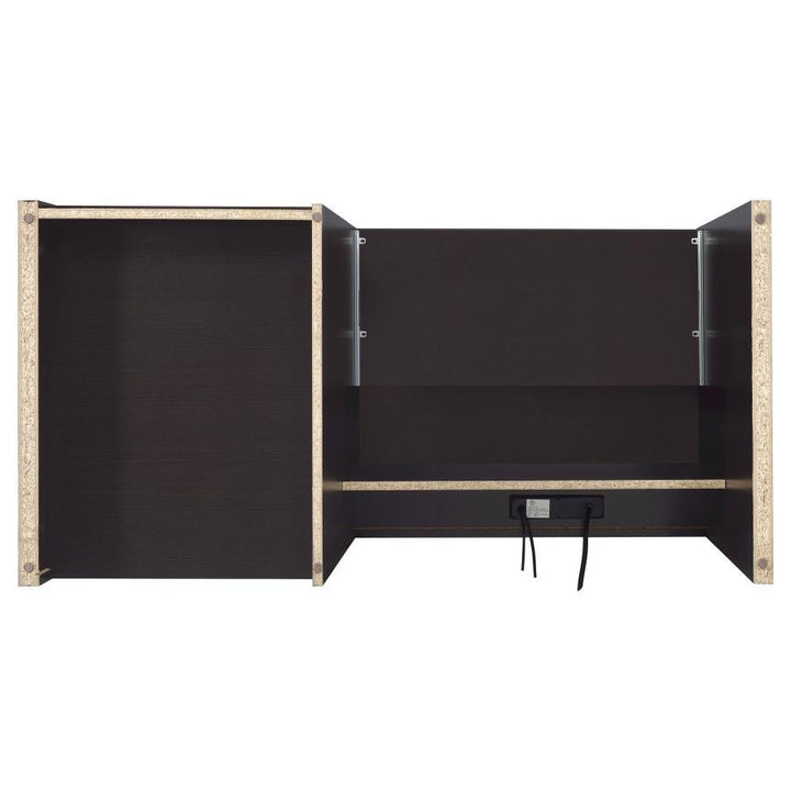 Halston - 2 - Drawer Office Desk With Cabinet - Cappuccino Computer Desk modern furniture Contempo Furniture