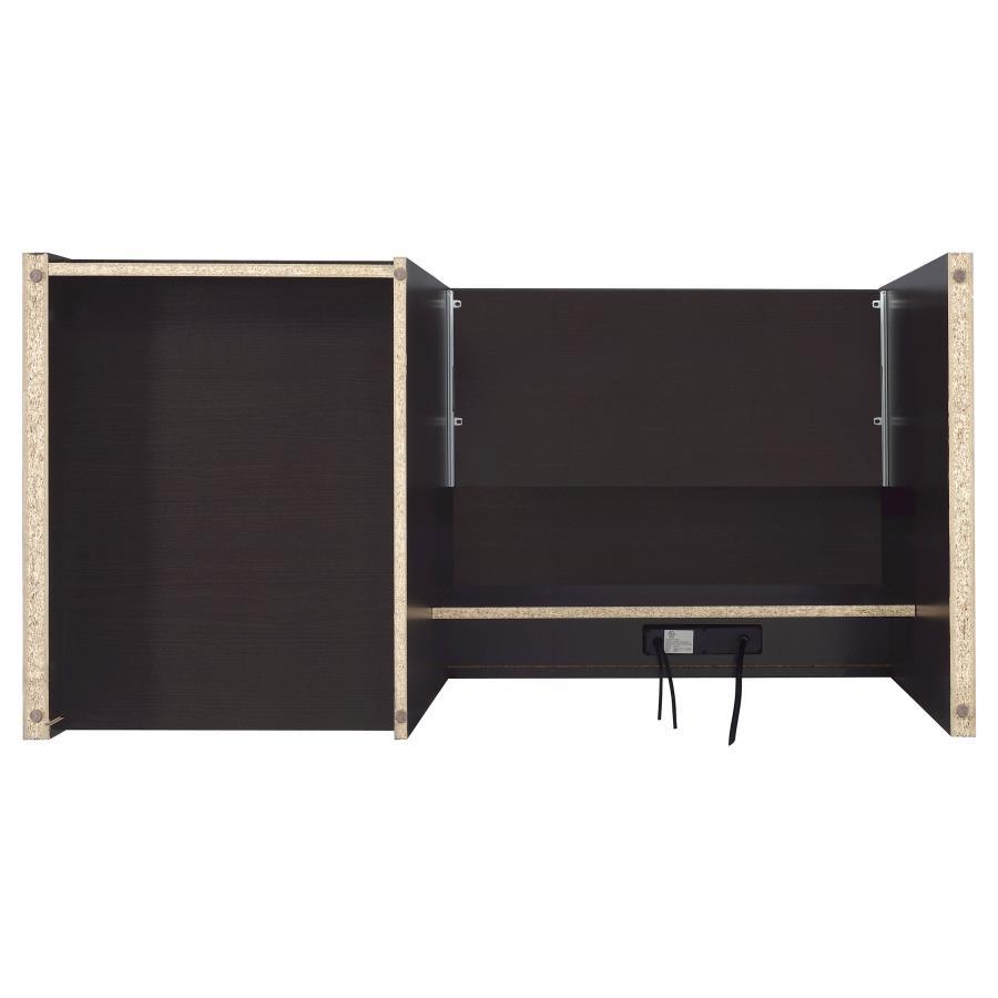 Halston - 2 - Drawer Office Desk With Cabinet - Cappuccino Computer Desk modern furniture Contempo Furniture
