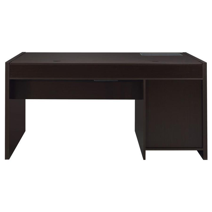 Halston - 3 - Drawer Office Computer Desk - Cappuccino Computer Desk modern furniture Contempo Furniture