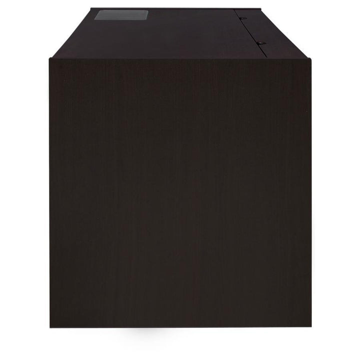 Halston - 3 - Drawer Office Computer Desk - Cappuccino Computer Desk modern furniture Contempo Furniture