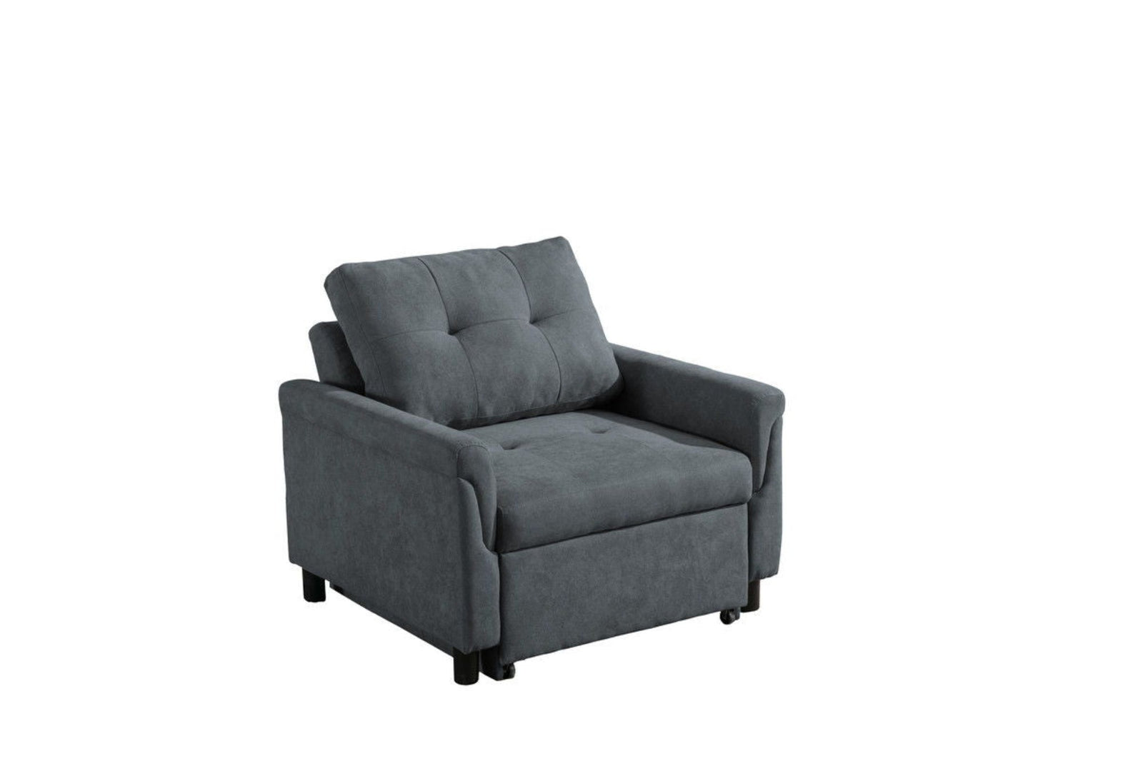 Hannah 35"W Dark Gray Woven Convertible Armchair Arm Chair modern furniture Contempo Furniture