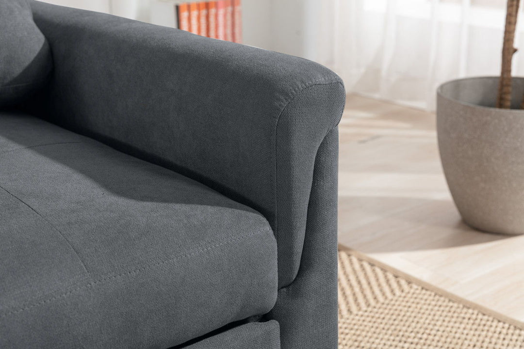 Hannah 35"W Dark Gray Woven Convertible Armchair Arm Chair modern furniture Contempo Furniture