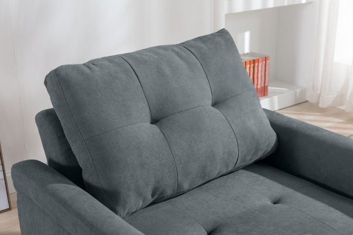 Hannah 35"W Dark Gray Woven Convertible Armchair Arm Chair modern furniture Contempo Furniture