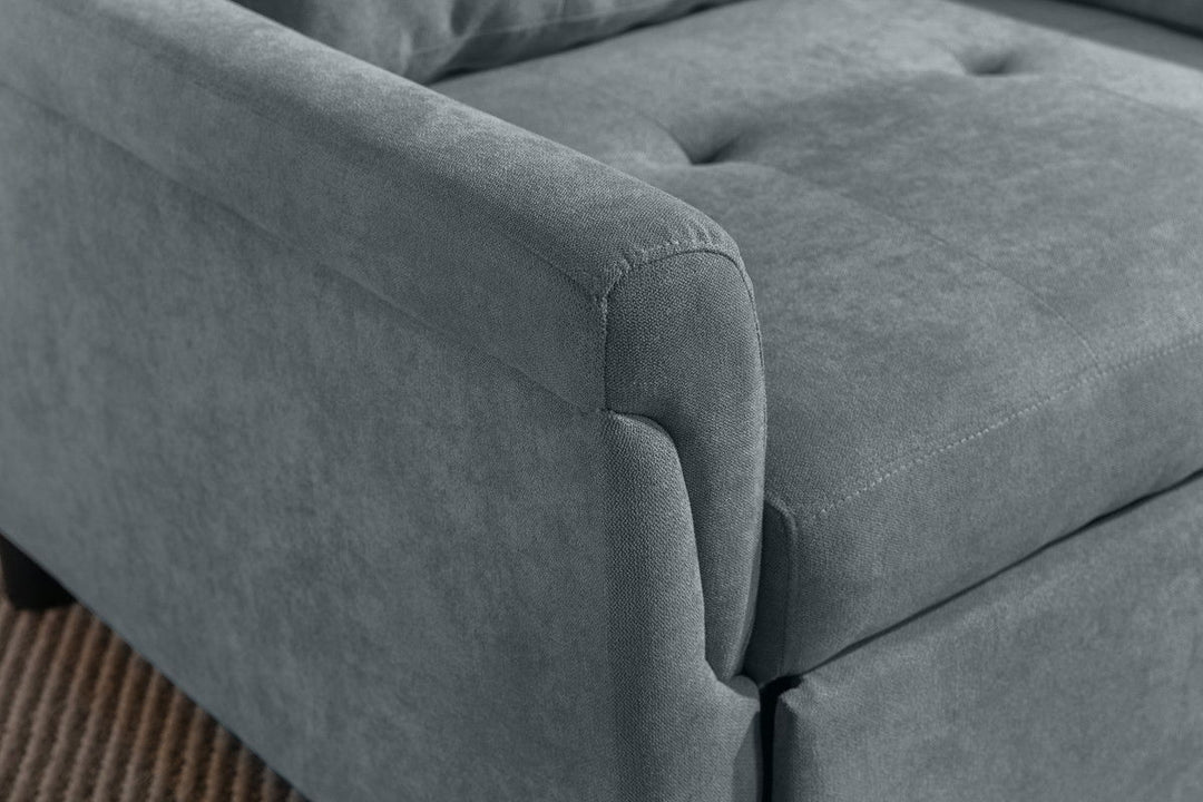 Hannah 35"W Dark Gray Woven Convertible Armchair Arm Chair modern furniture Contempo Furniture