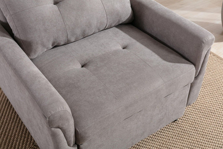 Hannah 35"W Gray Woven Convertible Armchair Arm Chair modern furniture Contempo Furniture