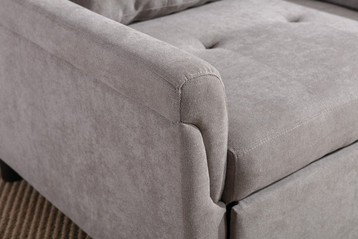 Hannah 35"W Gray Woven Convertible Armchair Arm Chair modern furniture Contempo Furniture