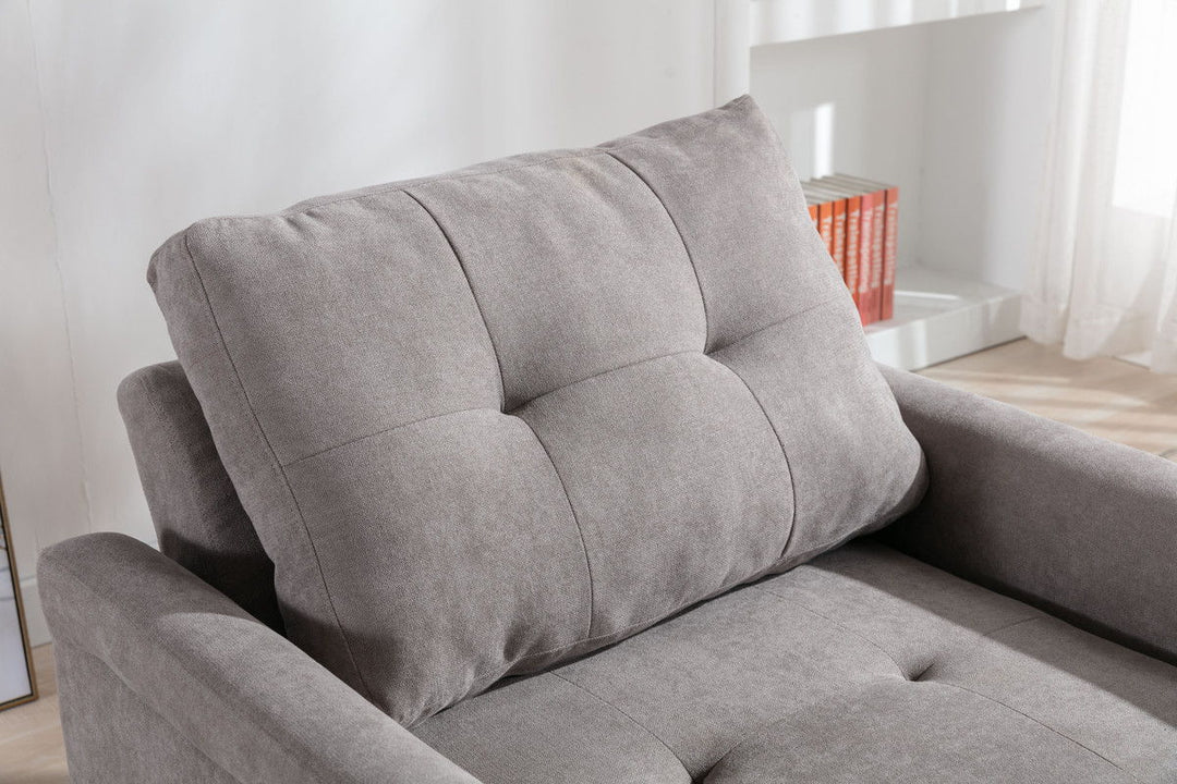 Hannah 35"W Gray Woven Convertible Armchair Arm Chair modern furniture Contempo Furniture