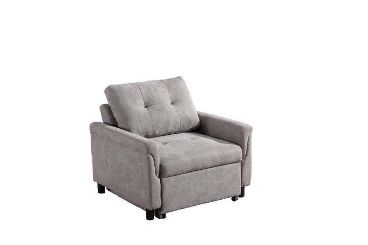 Hannah 35"W Gray Woven Convertible Armchair Arm Chair modern furniture Contempo Furniture