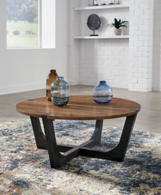 Hanneforth Coffee Table - Dark Brown Coffee Table modern furniture Contempo Furniture