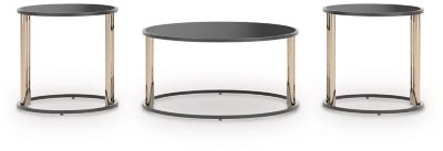 Hannerly Table (Set of 3) - Black Table Set modern furniture Contempo Furniture