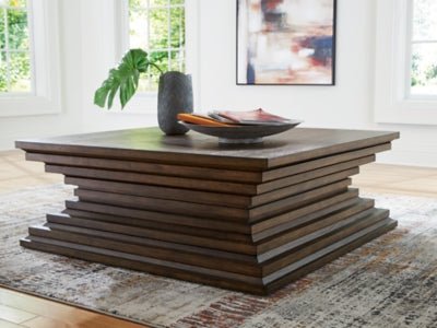 Hannodream Coffee Table - Dark Brown Cocktail Table modern furniture Contempo Furniture