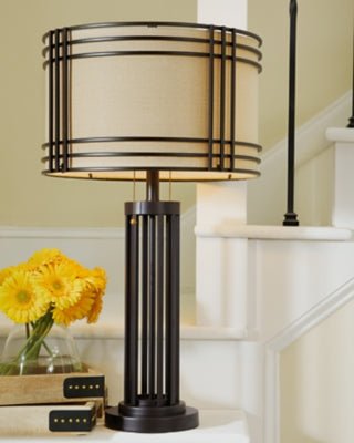 Hanswell Table Lamp - Dark Brown Table Lamp modern furniture Contempo Furniture